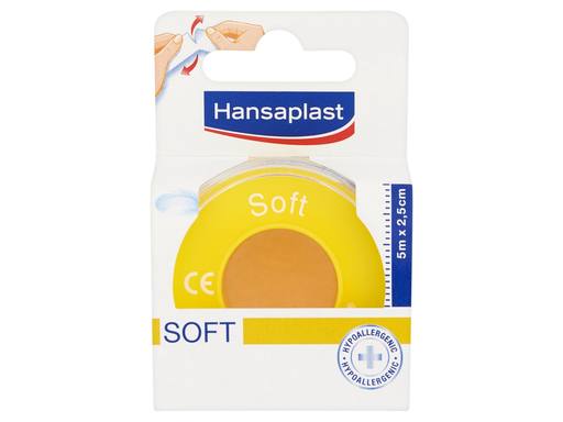 HANSAPLAST Hechtpleister Soft 5mtr x 2.5cm | 1rol 1