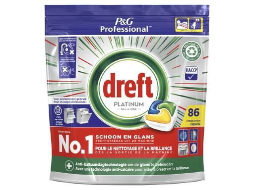 DREFT Professional Platinum Vaatwasmiddelen All-in-1 Citroen | 86tabs 1