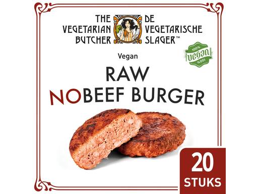 DE VEGETARISCHE SLAGER Raw NoBeef Veganistische Burger 