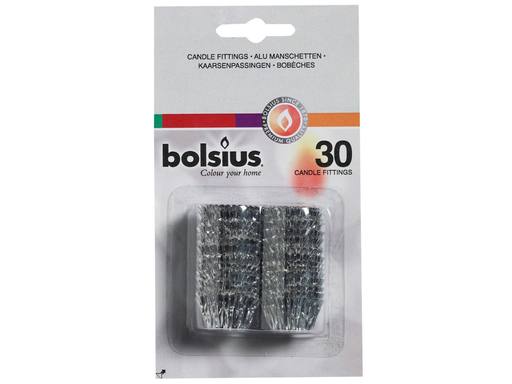 BOLSIUS Professional Aluminium Kaarsenpassingen Zilver Blister | 30st 1