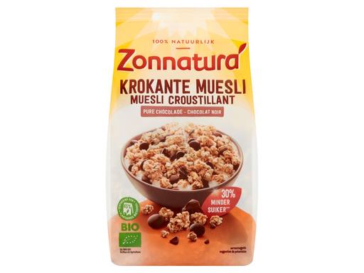 ZONNATURA Biologisch Krokante Muesli Pure Chocolade | 375gr 1